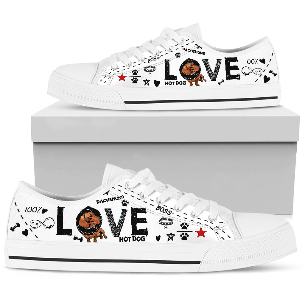 Dachshund Love - Low Top Shoe - Love Love Top Shoes