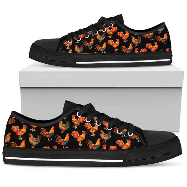 Rooster Chicken Pattern Low Top  Shoes