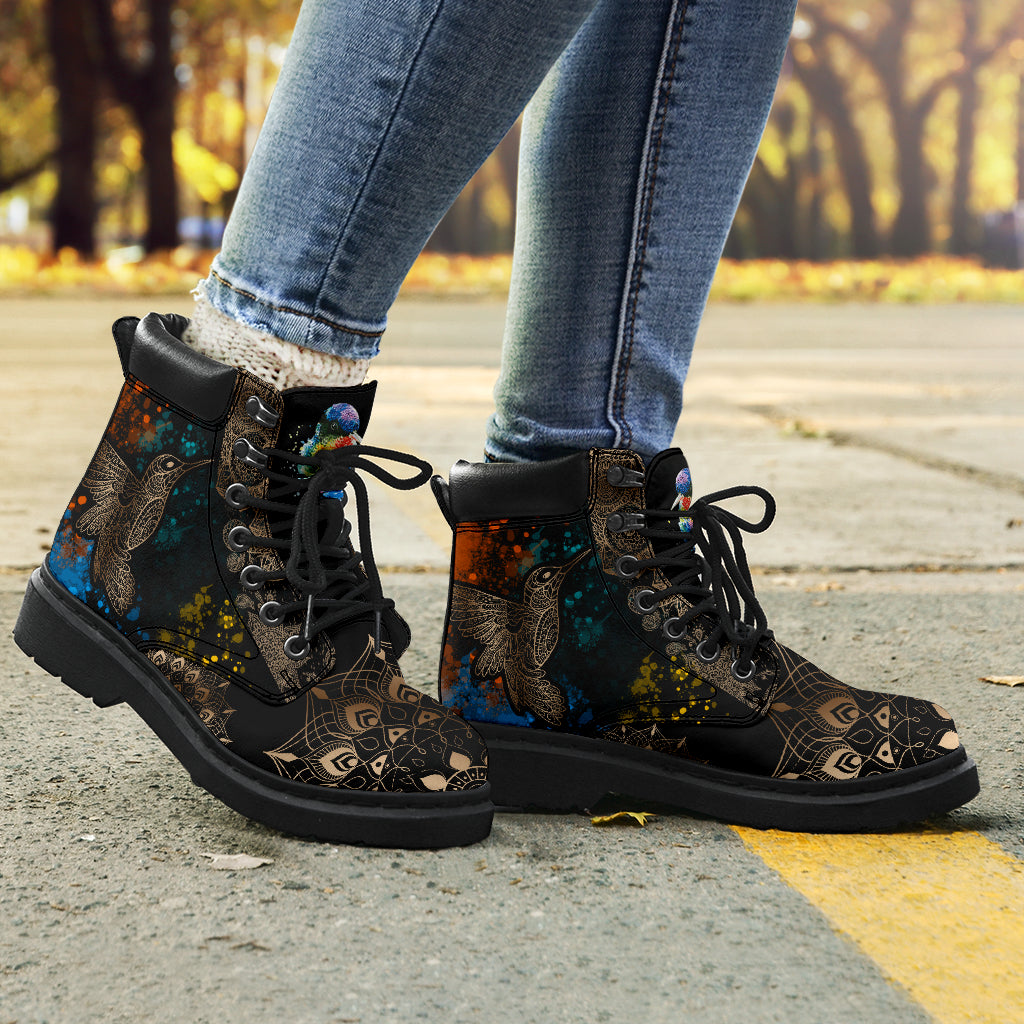 Bird Henna With Watercolor Asboot - Tl - Love All Season Boots