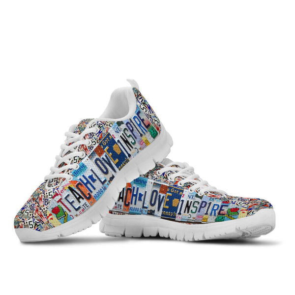 Foutrh Grade License Plates Sneakers, Runni- Love Sneakers