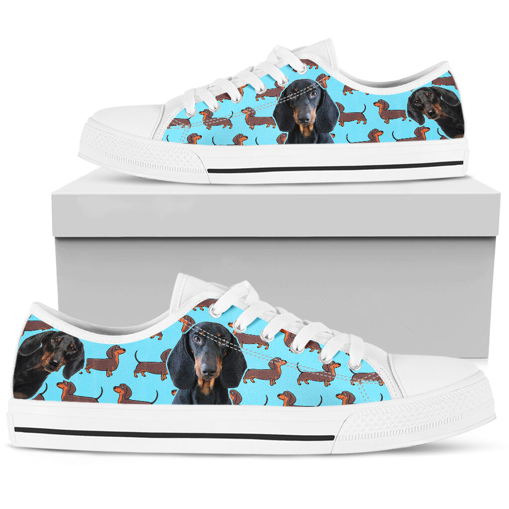 Dachshund Funny Pattern Low Top Shoes - Love Low Top Shoes