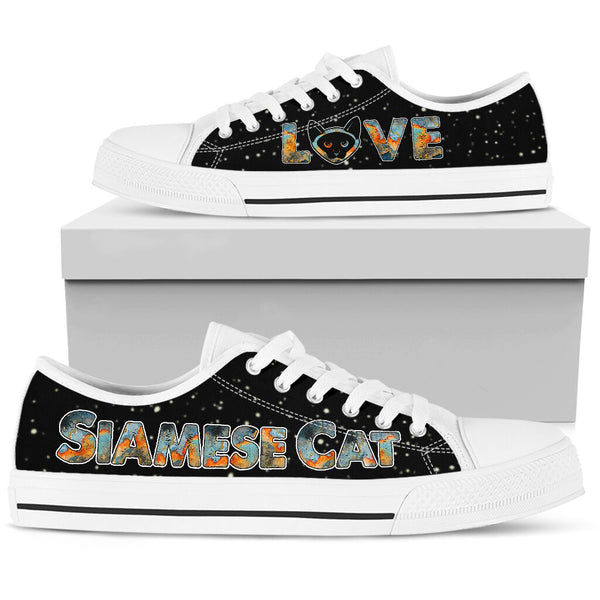 Siamese Cat Watercolor Low Top - Tl Shoes