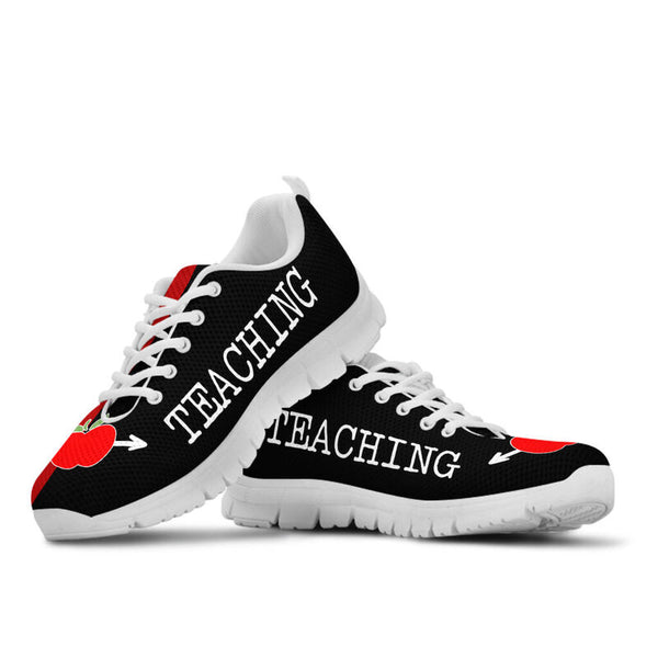 Teaching In My Jam Red Black Shoes Sneakers, Runni- Love Sneakers