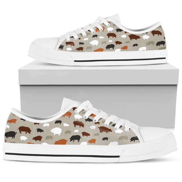 Pig Pattern Low Top Shoes