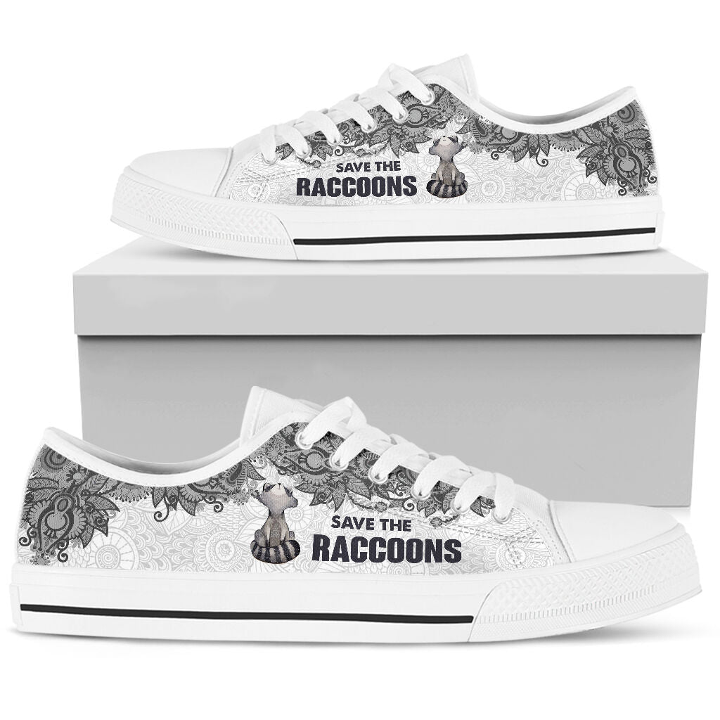 Save The Raccoons - Raccoons Low Top Shoe - Love Love Top Shoes