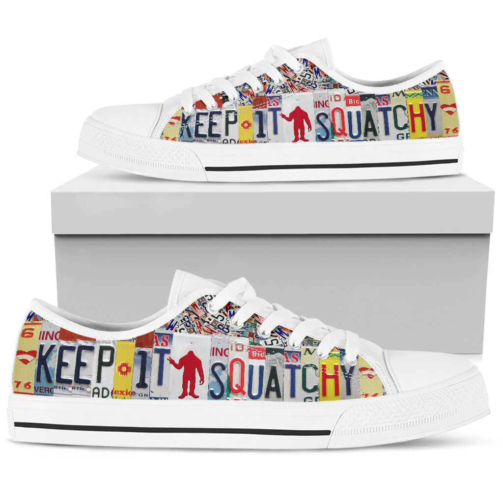 Keep It Squatchy License Plates Low Top Shoes