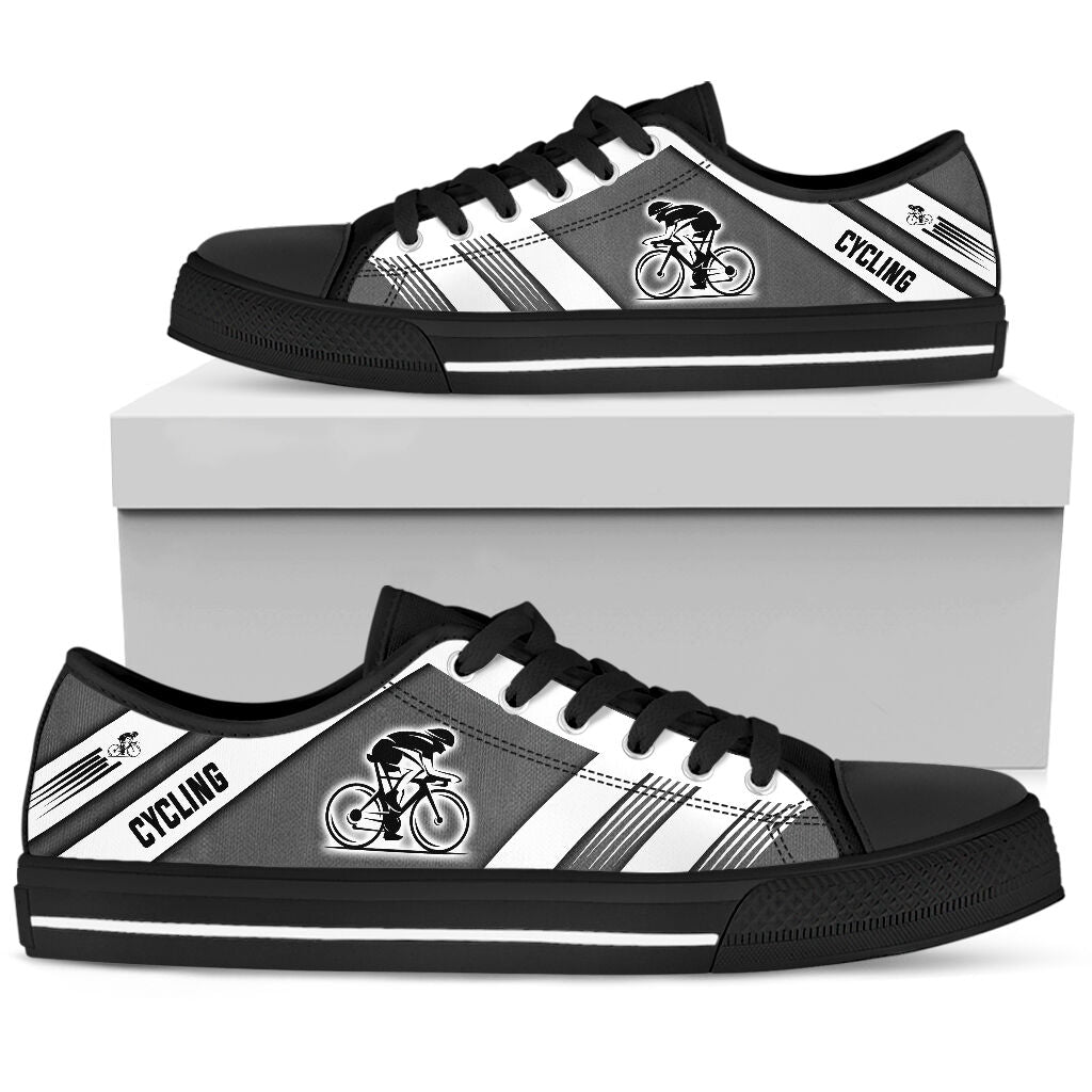 Cycling White Line - Low Top Shoe - Love Love Top Shoes