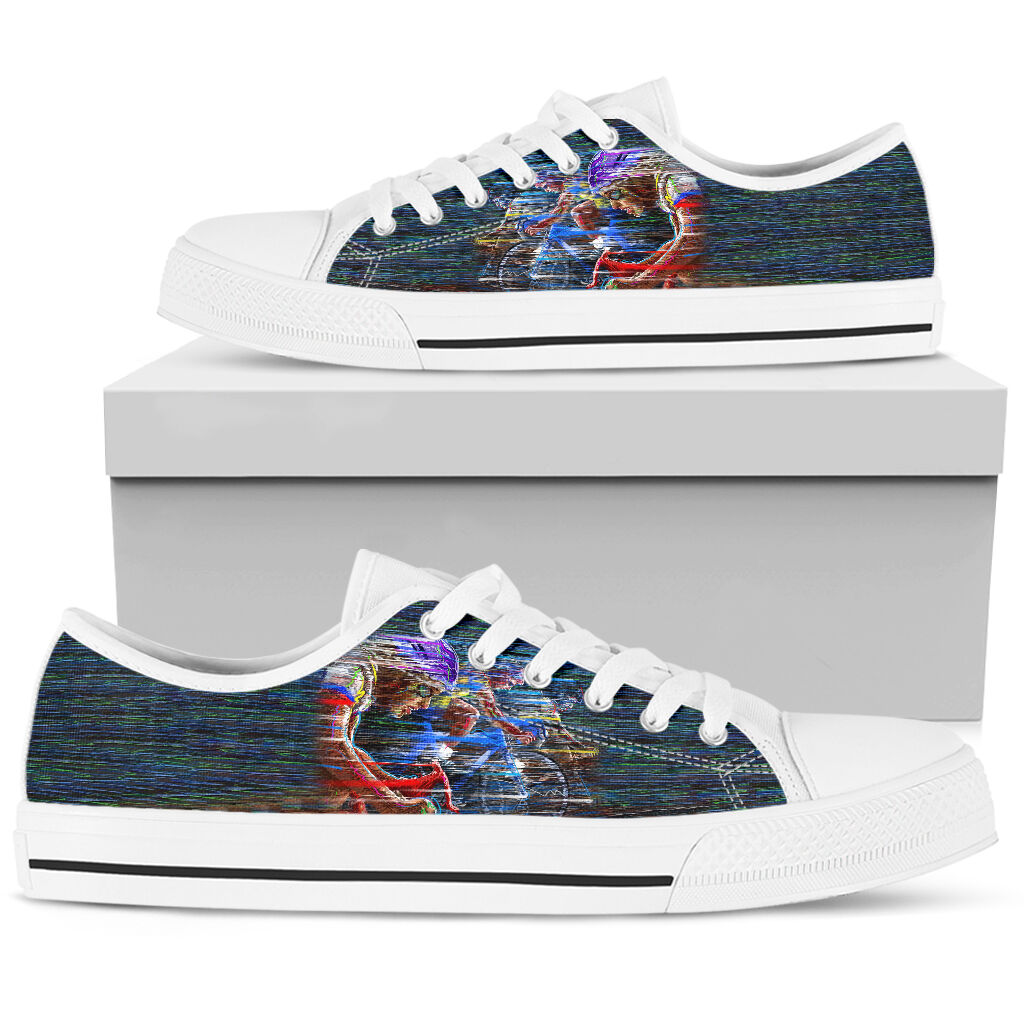 Cycling Painting Low Top Shoe - Love Low Top Shoes