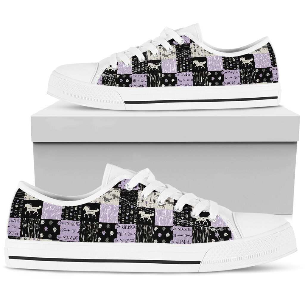 Horse Boho Fabric Low Top  Shoes
