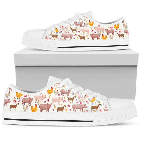 Chicken Pig Goat Collection Low Top  Shoes