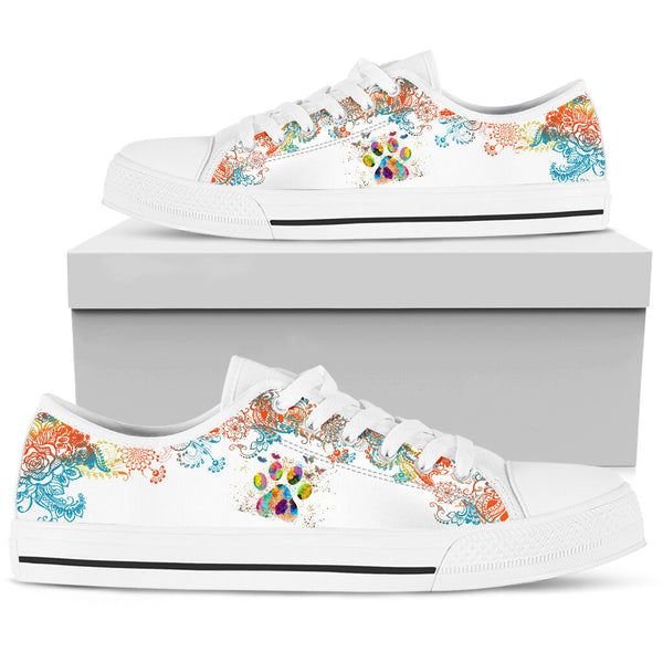 Dog Paw Watercolor - Low Top Shoe - Love Love Top Shoes