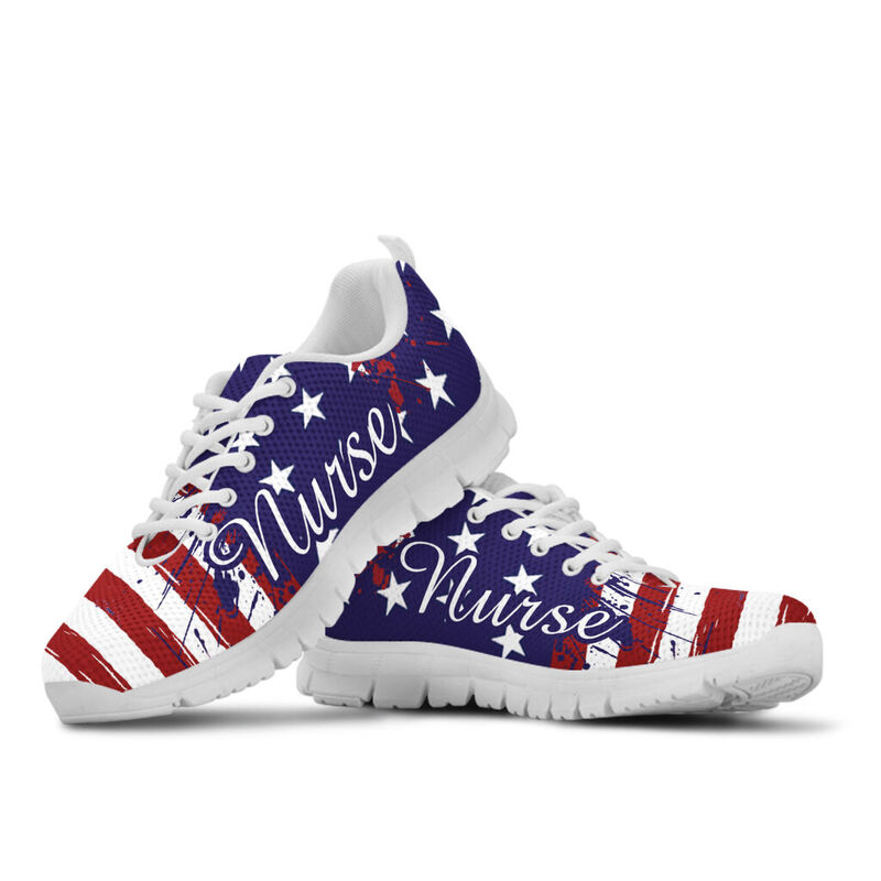 Nurse American Sneakers, Running Shoes, Shoes For Women, Shoes For Men, Custom Shoes, L- Love Sneakers