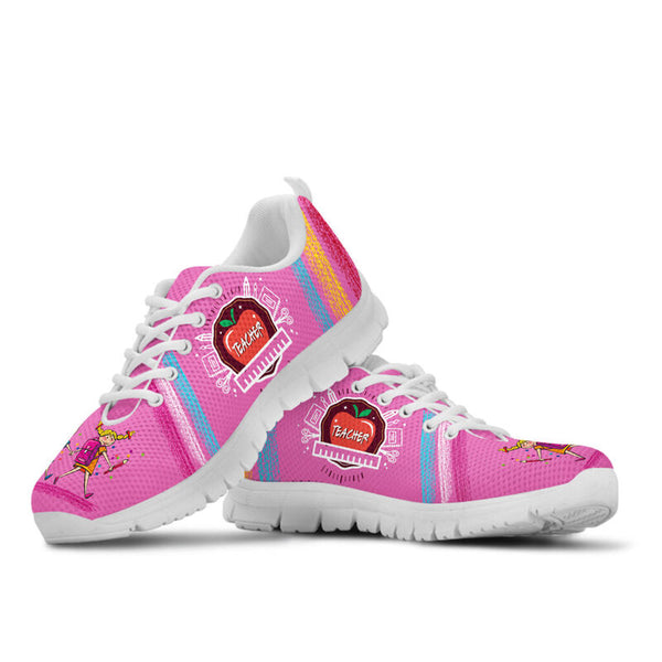 Teacher Chalk Pink Sneakers, Running Shoes, Shoes For Women, Shoes For Men, Custom Shoes, L- Love Sneakers