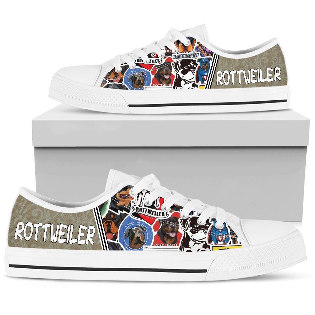 Rottweiler Pattern Sticker - Low Top Shoe - Love Love Top Shoes
