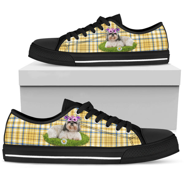 Shih Tzu Flower Caro - Low Top Shoe - Love Low Top Shoes