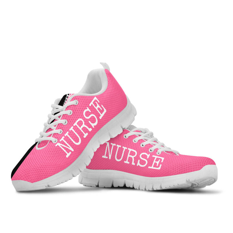 Nurse- Love Black Pink Sneakers, Running Shoes, Shoes For Women, Shoes For Men, Custom Shoes- Love Sneakers
