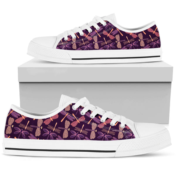 Dragonfly Pattern Purple Shoes