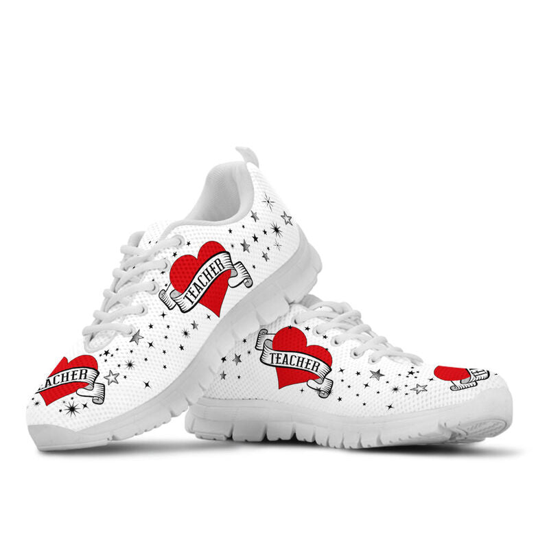Teacher- Heart Shoes Sneakers, Running Shoes, Shoes For Women, Shoes For Men, Custom Shoes,- Love Sneakers