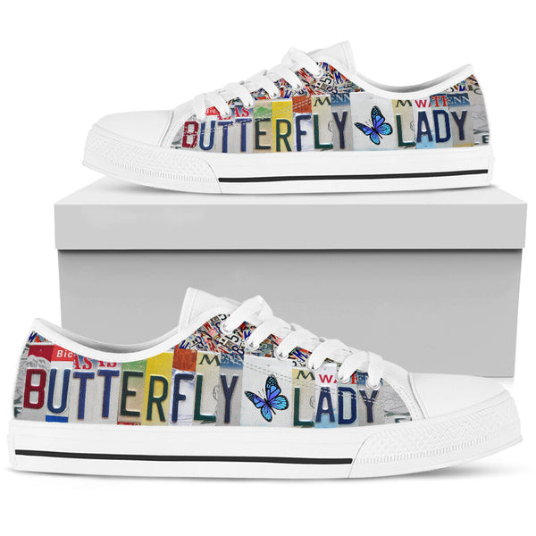 Butterfly Lady License Plates Low Top Shoes