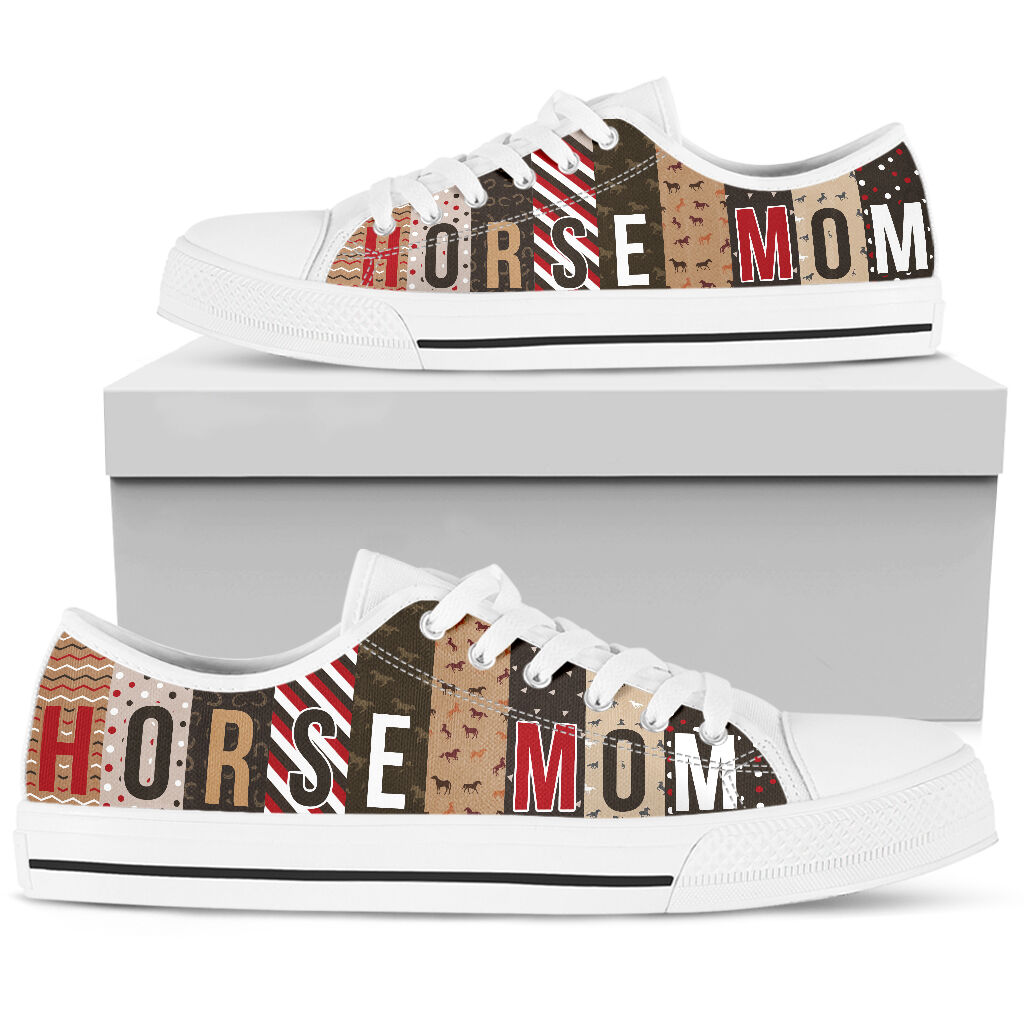 Horse Mom Pattern Vector Low Top -  Shoes
