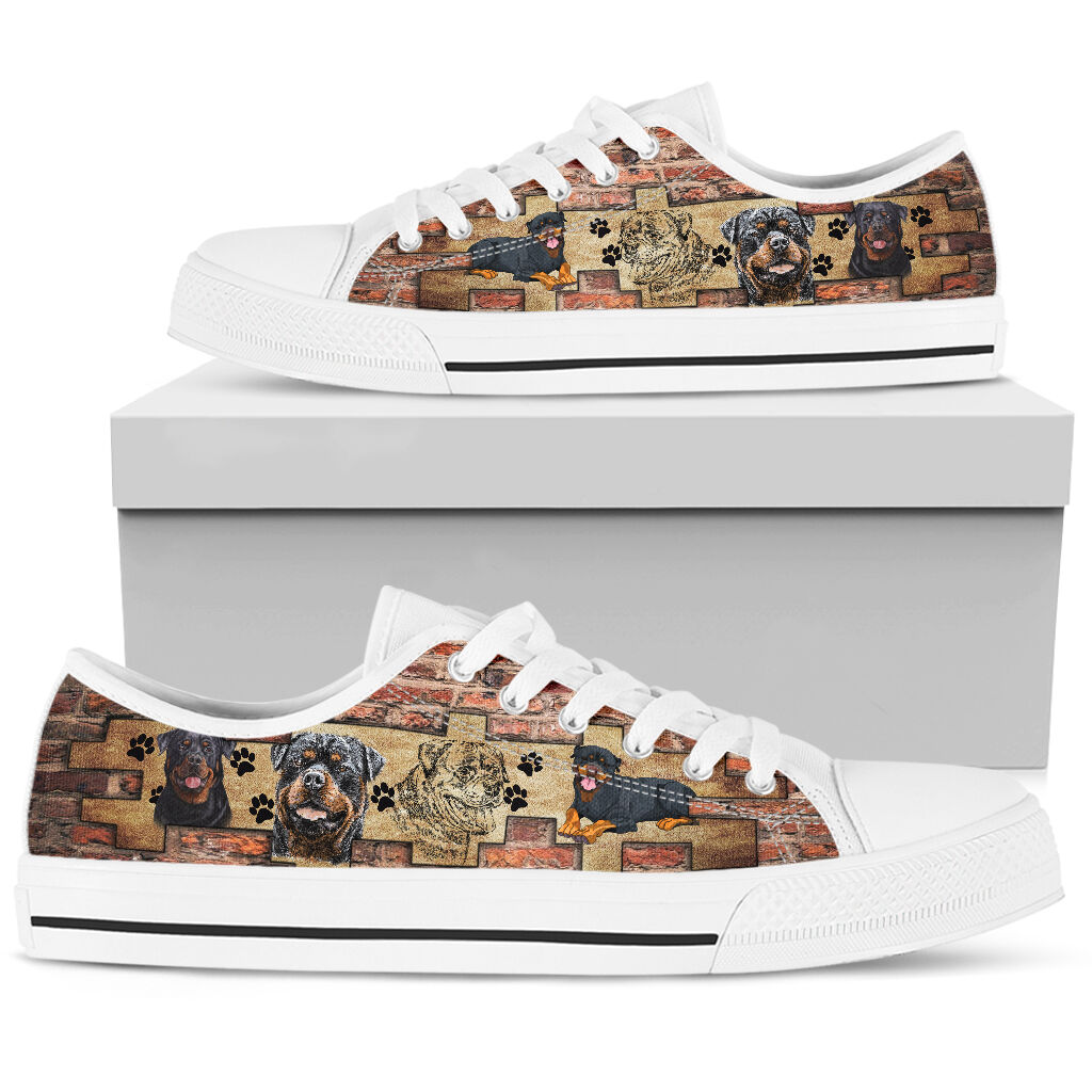Rottweiler Brick Wall - Low Top Shoe - Love Love Top Shoes