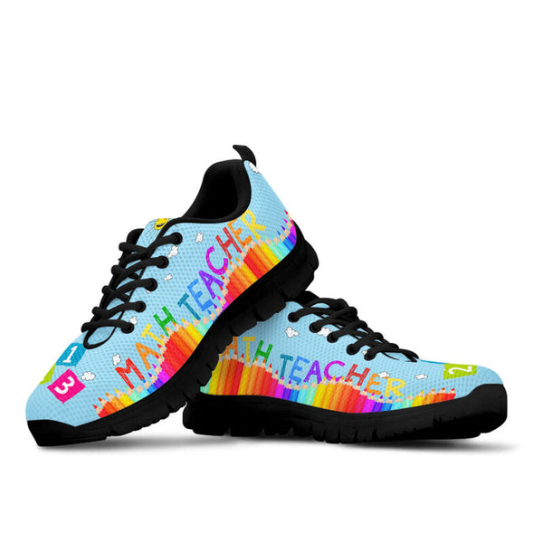 Math Teacher Abc Kd Sneakers, Running Shoes, Shoes For Women, Shoes For Men, Custom Shoes, L- Love Sneakers