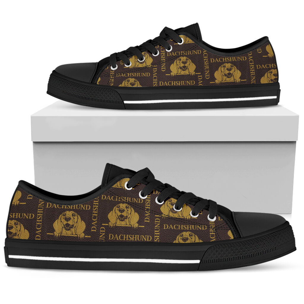 Dachshund Leather Pattern - Low Top Shoes Shoe - Love Love Top Shoes