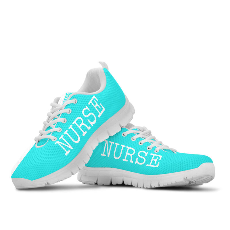 Nurse- Love Light Blue White Sneakers, Running Shoes, Shoes For Women, Shoes For Men, Custo- Love Sneakers