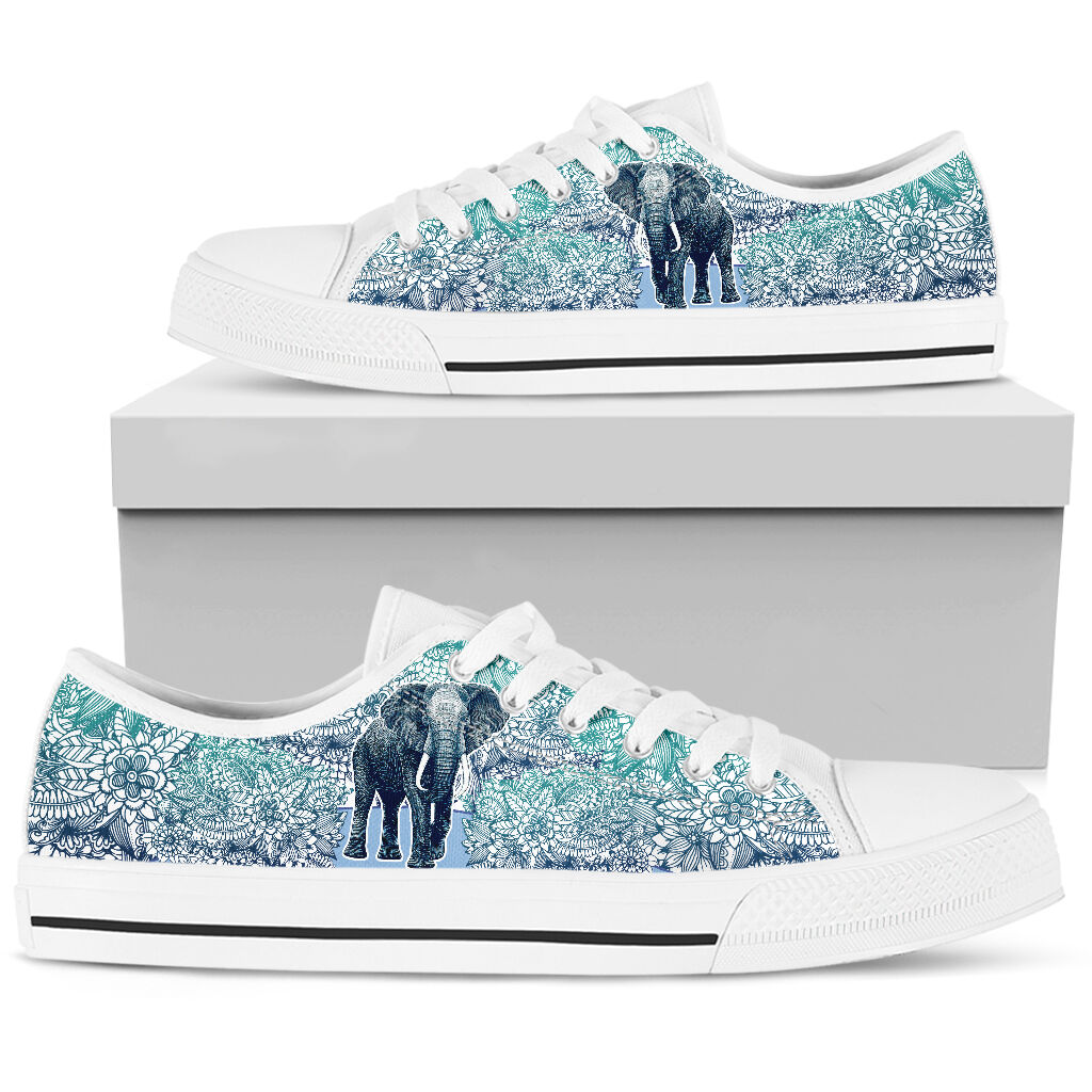 Elephant Flower Gradient - Low Top Shoe - Love Love Top Shoes