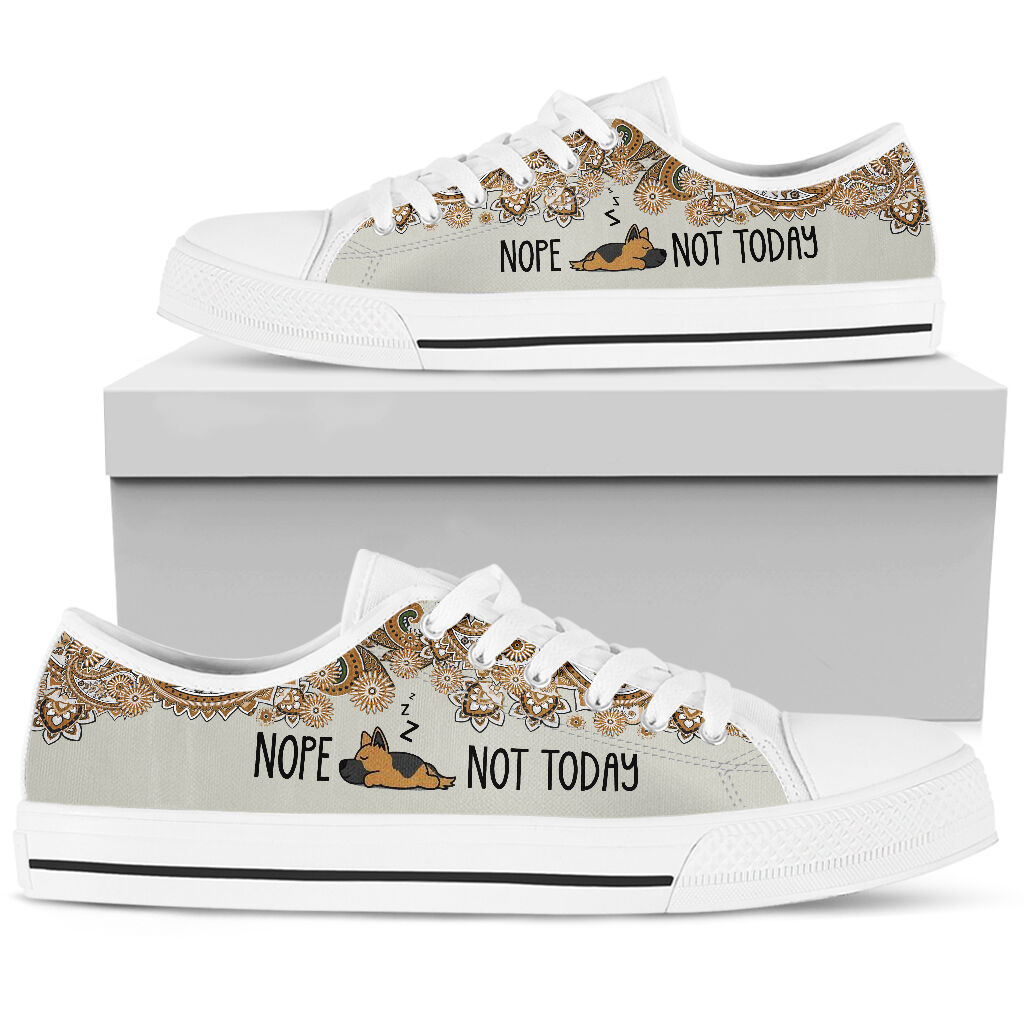 German Shepherd - Nope Not Today -low TopShoe - Love Love Top Shoes