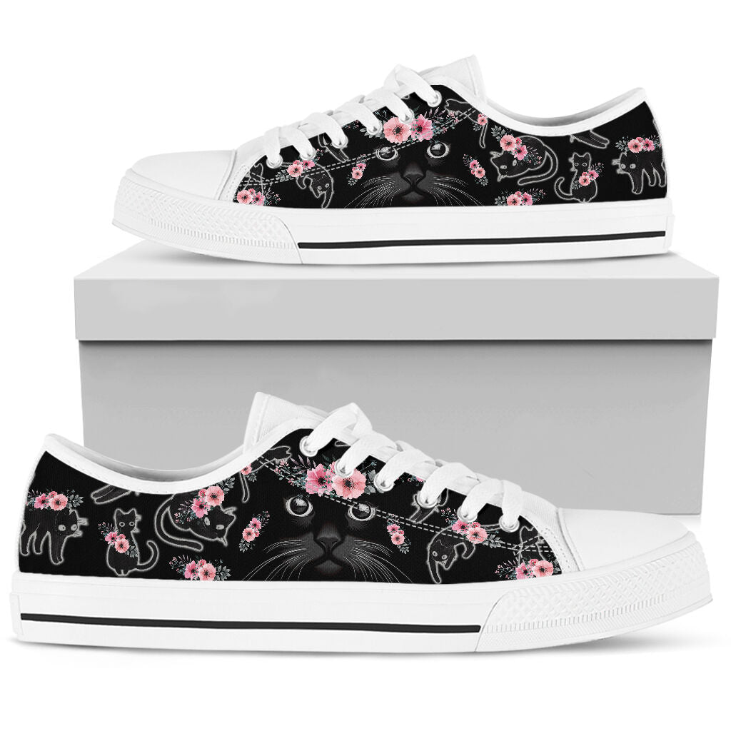 Low Top - Black Cat - Flower Shoe - Love Love Top Shoes