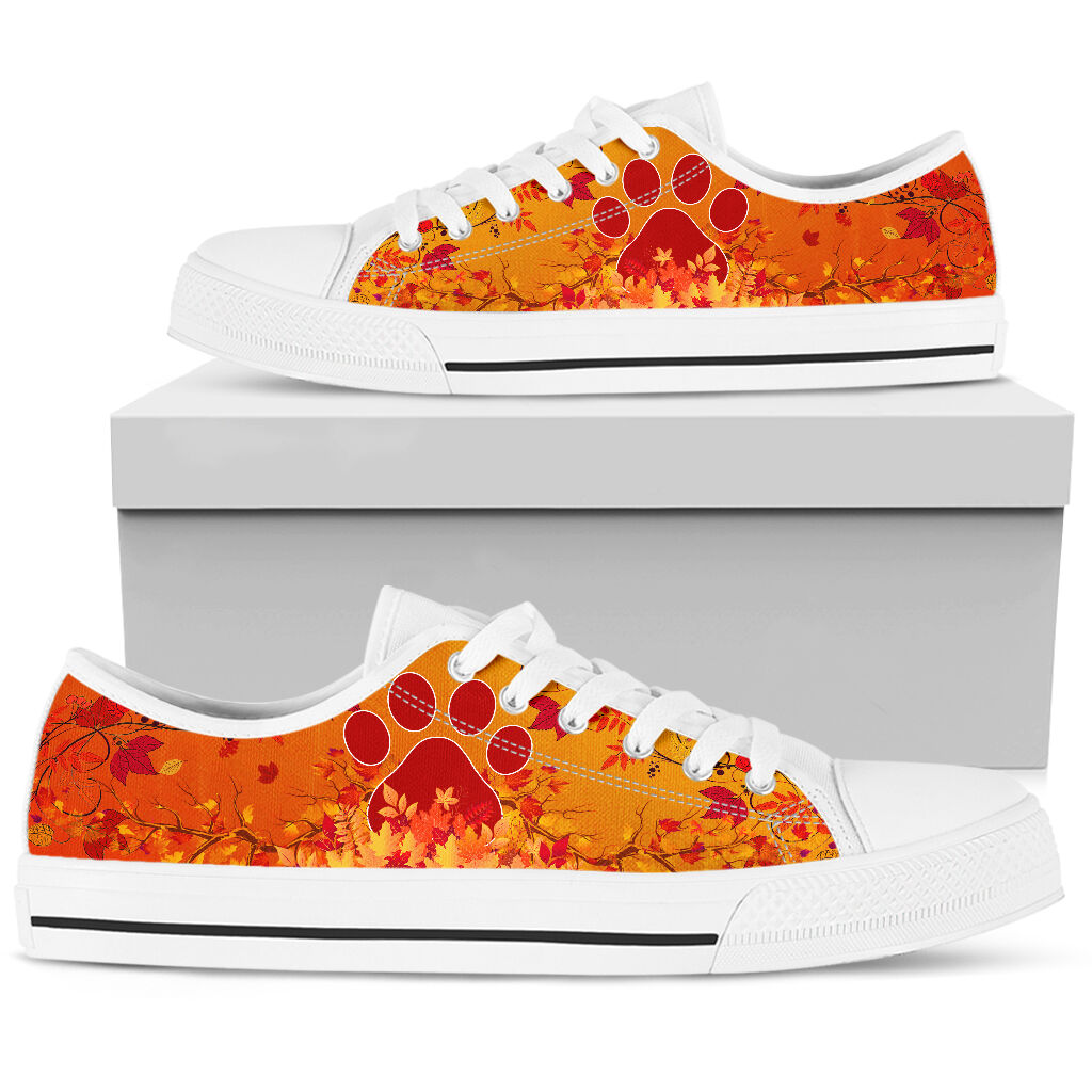 Dog Mom Leaf Autumn - Low Top Shoe - Love Love Top Shoes