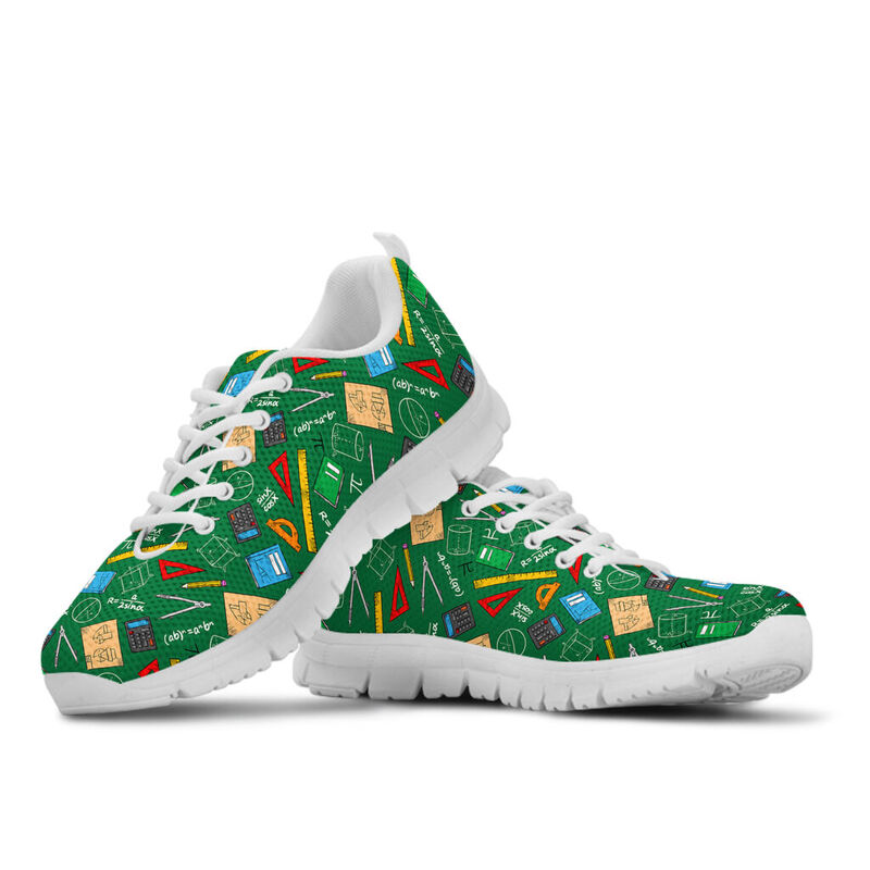 Teacher Pattern 2 Sneakers, Runni- Love Sneakers