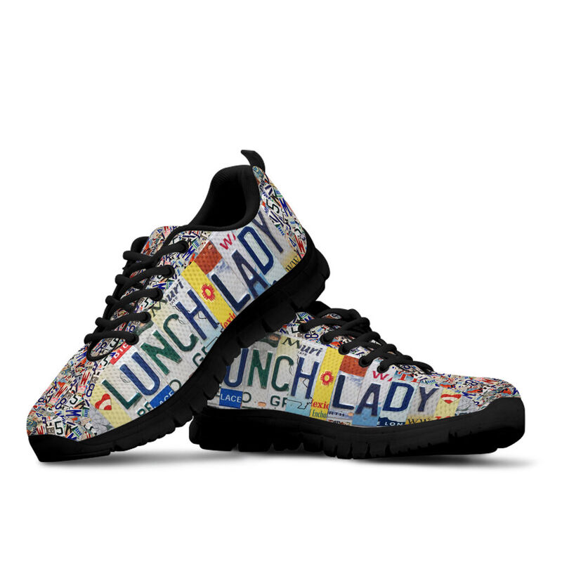 Lunch Lady License Plates Black Sneakers, Running Shoes, Shoes For Women, Shoes For Men, Cu- Love Sneakers