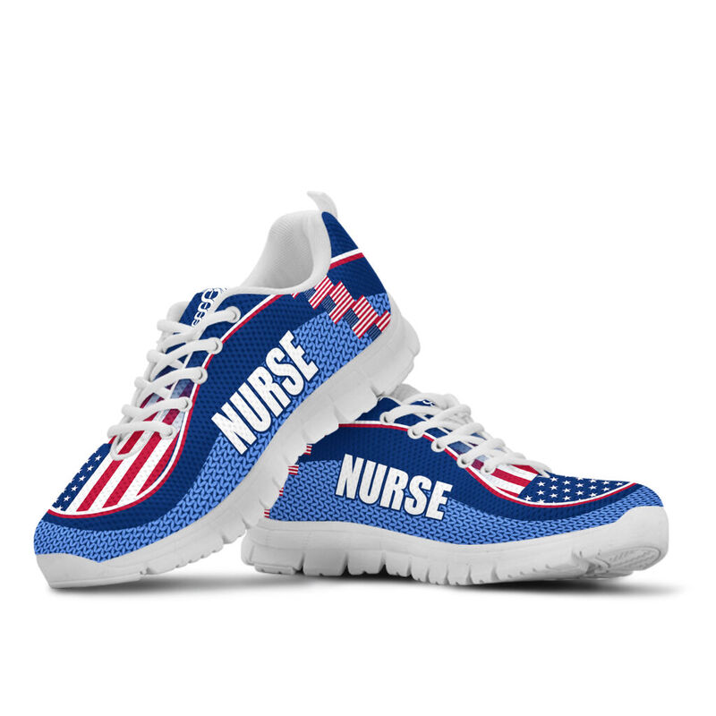 Nurse America Flag Cl Shoes Sneakers, Running Shoes, Shoes For Women, Shoes For Men, Custom - Love Sneakers