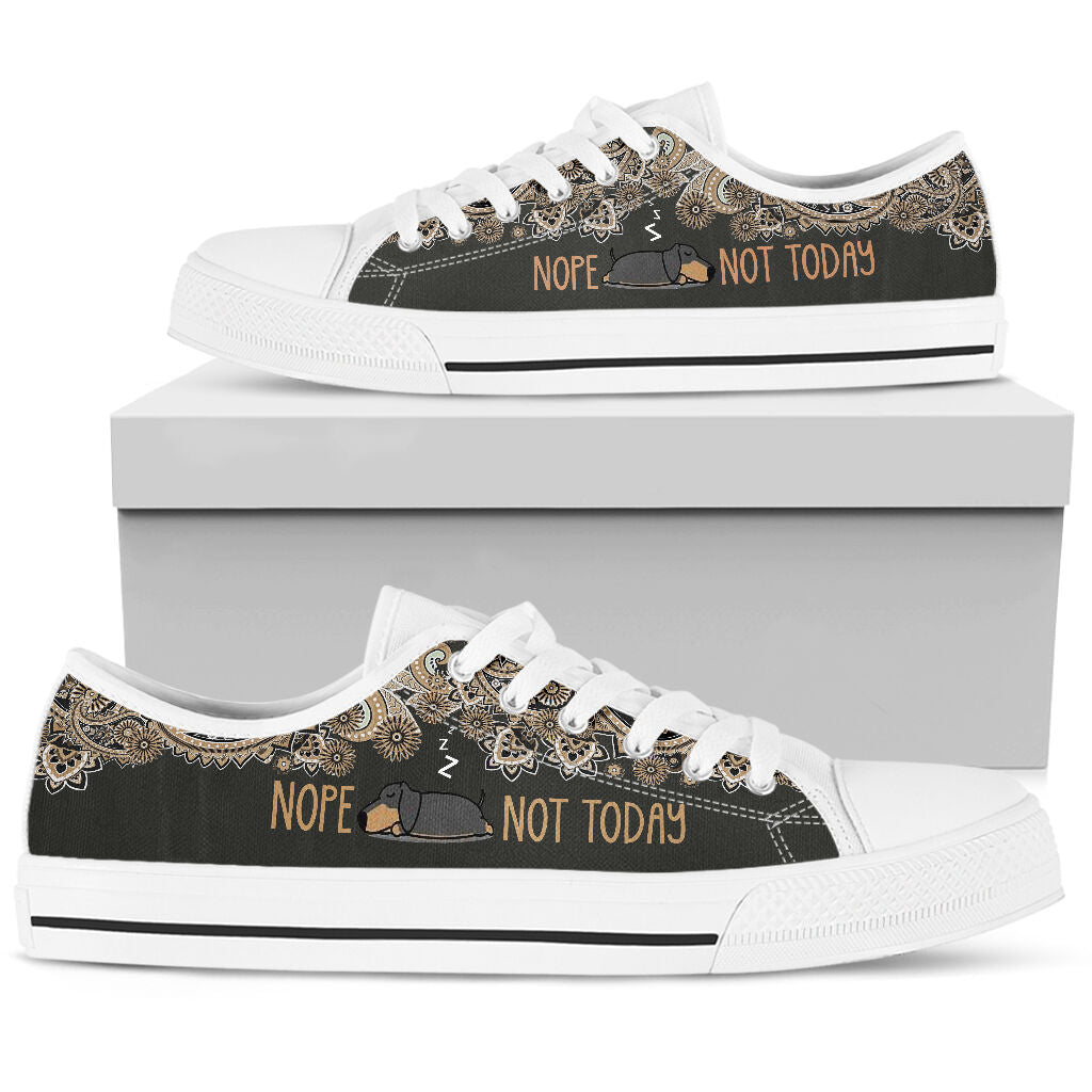 Dachshund - Nope Not Today -low Top Shoe - Love Love Top Shoes