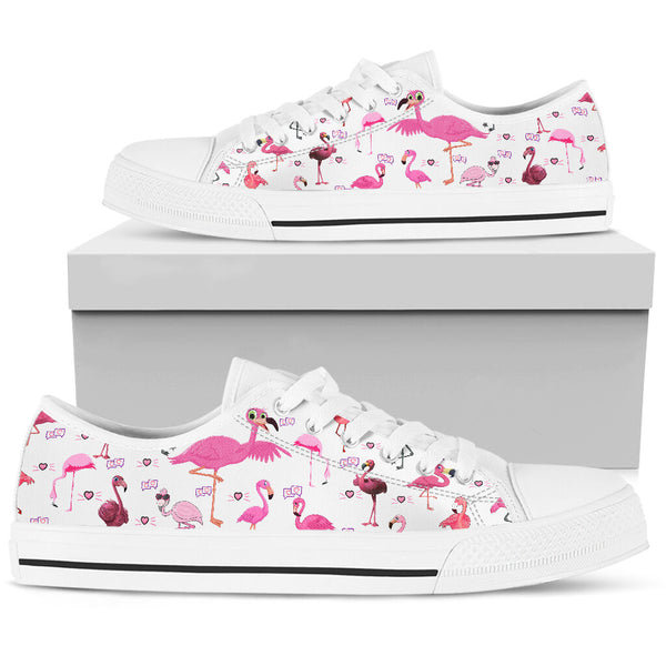 Flamingo White - Low Top Shoe - Love Love Top Shoes