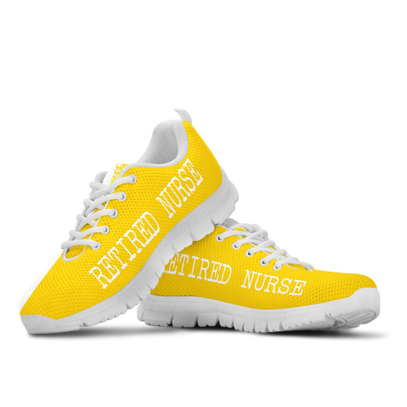 Retired Nurse Strong Yellow White Kd Sneakers, Running Shoes, Shoes For Women, Shoes For Men- Love Sneakers