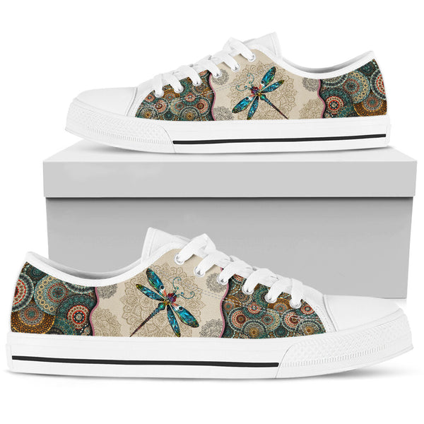 Dragonfly - Vintage Mandala Low Top Shoes