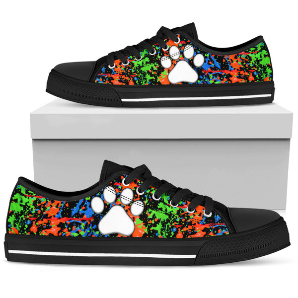 Dog Paw Neon Splash - Low Top - Nnd Shoe - Love Love Top Shoes