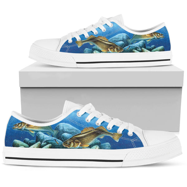 Fishing Walleye Painting Low Top Shoes