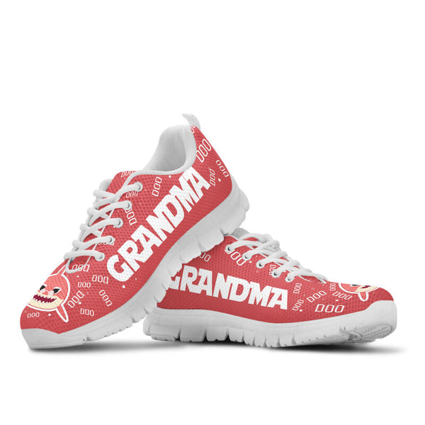 Grandma Shark Pink Sneakers, Running Shoes, Shoes For Women, Shoes For Men, Custom Shoes, L- Love Sneakers