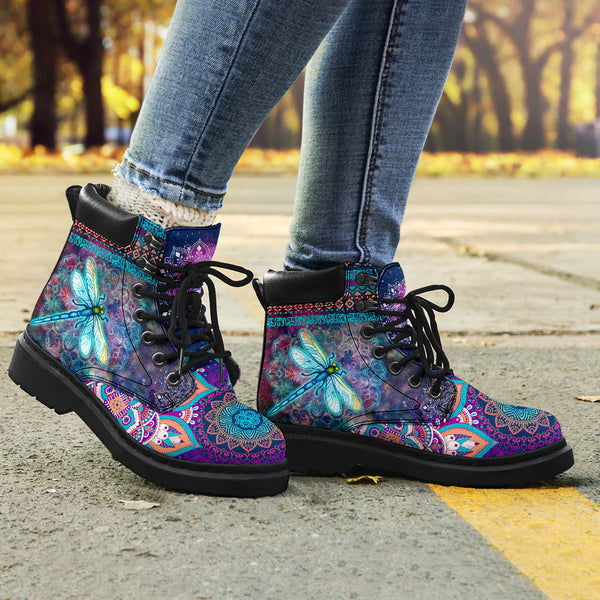 Dragonfly Galaxy Mandala Boot Sky - Love All Season Boots