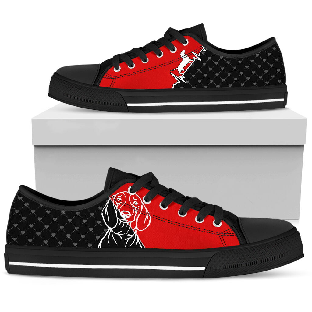 Dachshund Heart Beat - Low Top Shoe - Love Love Top Shoes