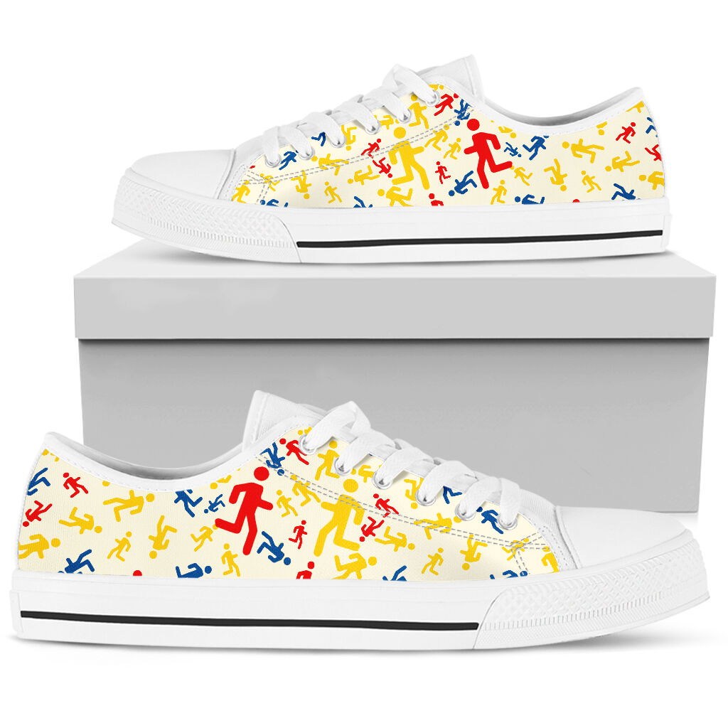Running Icon Color Pattern- Low Top Shoe - Love Love Top Shoes