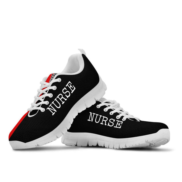 Nurse-strong Red - Black 2 Sneakers, Running Shoes, Shoes For Women, Shoes For Men, Custom S- Love Sneakers