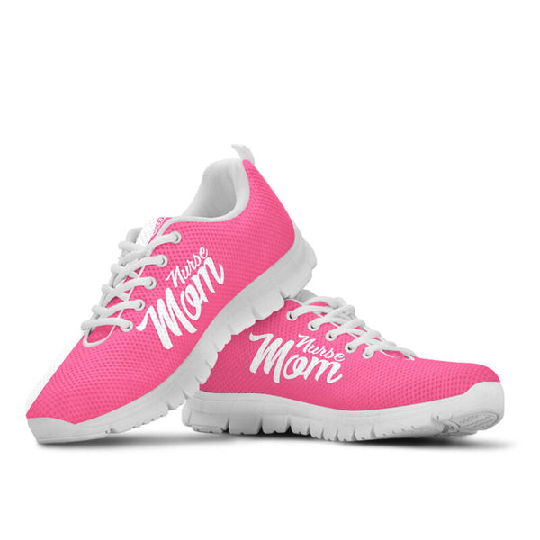 Nurse-strong Mom Pink White Sneakers, Running Shoes, Shoes For Women, Shoes For Men, Custom - Love Sneakers