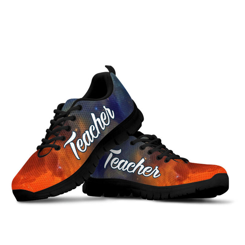 Teacher- Orange Blue Galaxy Kd Sneakers, Running Shoes, Shoes For Women, Shoes For Men, Cust- Love Sneakers