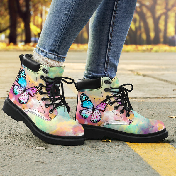 Butterfly Sky Watercolor Asboot - Love All Season Boots