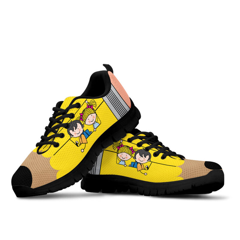 Pencil Child Shoes Sneakers, Running Shoes, Shoes For Women, Shoes For Men, Custom Shoes, L- Love Sneakers